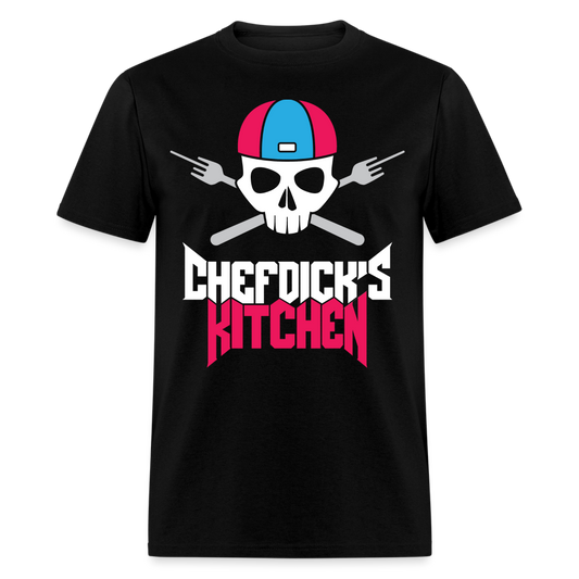 Chef Dick's Kitchen (pink & Blue) Unisex Classic T-Shirt - black